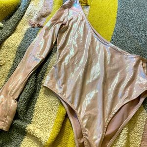 Fashion Nova Sparkly Pink Bodysuit